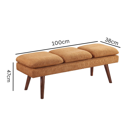 Carpentray 100cm Long Benche in Solid Sheesham with Cushion | Sitting Bench