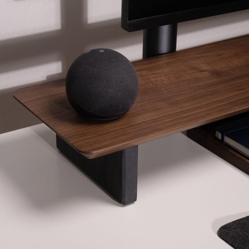 Carpentray 100Cm Wooden Computer Long Monitor Stand, Monitor Riser Desk Shelf Desktop Legs Stand