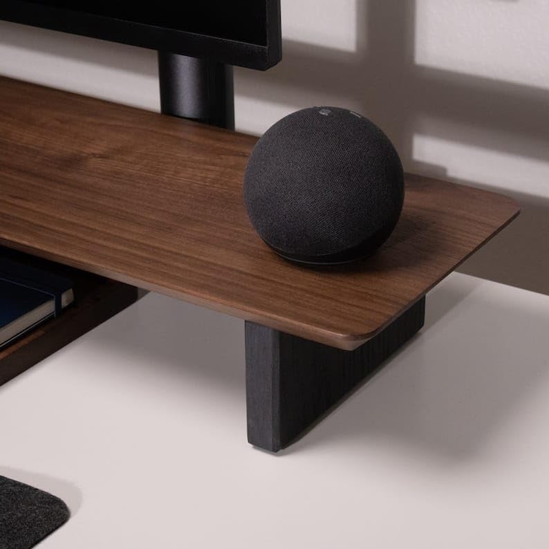 Carpentray 100Cm Wooden Computer Long Monitor Stand, Monitor Riser Desk Shelf Desktop Legs Stand