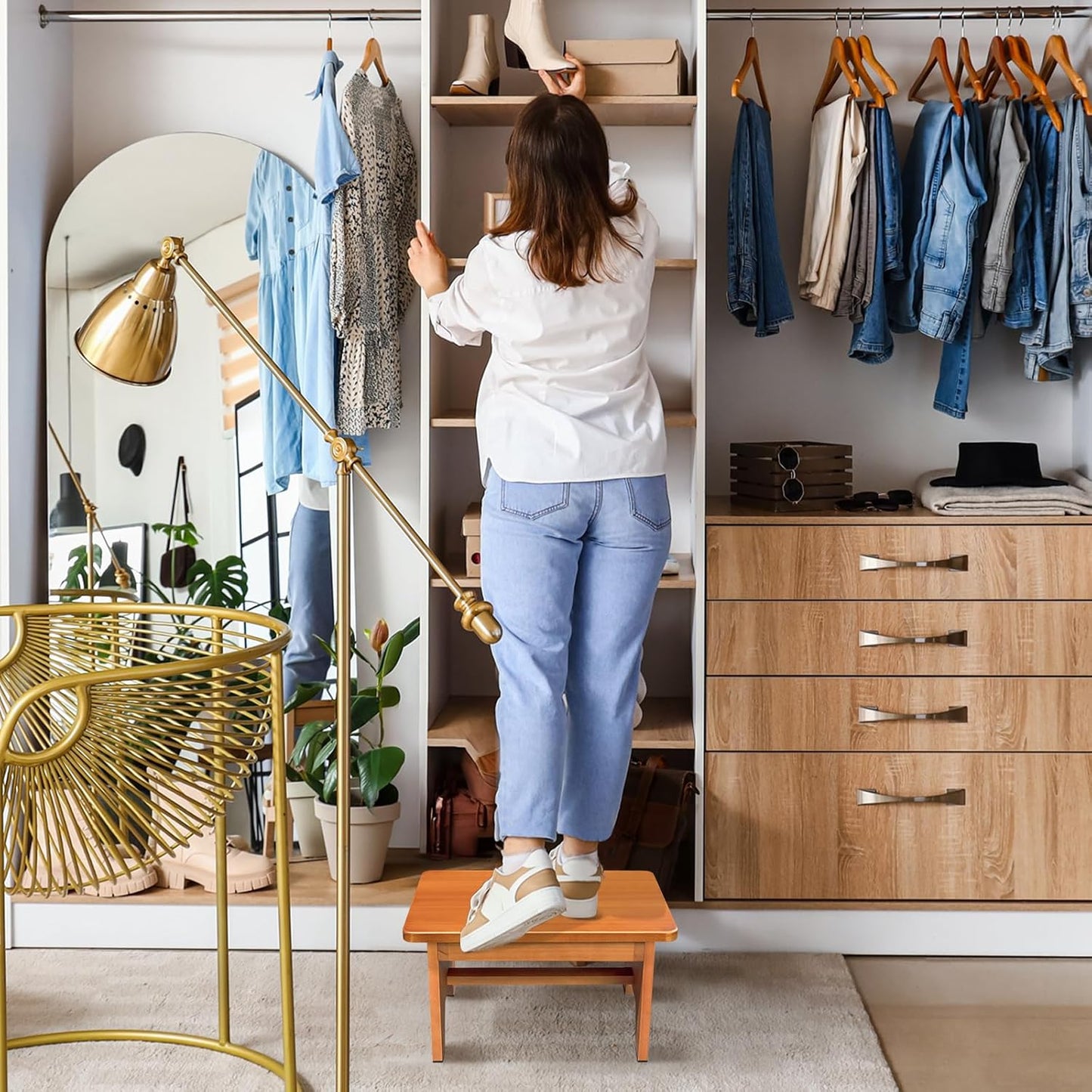 Carpentray 9inch Height Wooden Step Stool