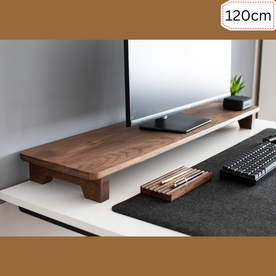 Carpentray 120cm Long Wooden Computer Monitor Riser Brown