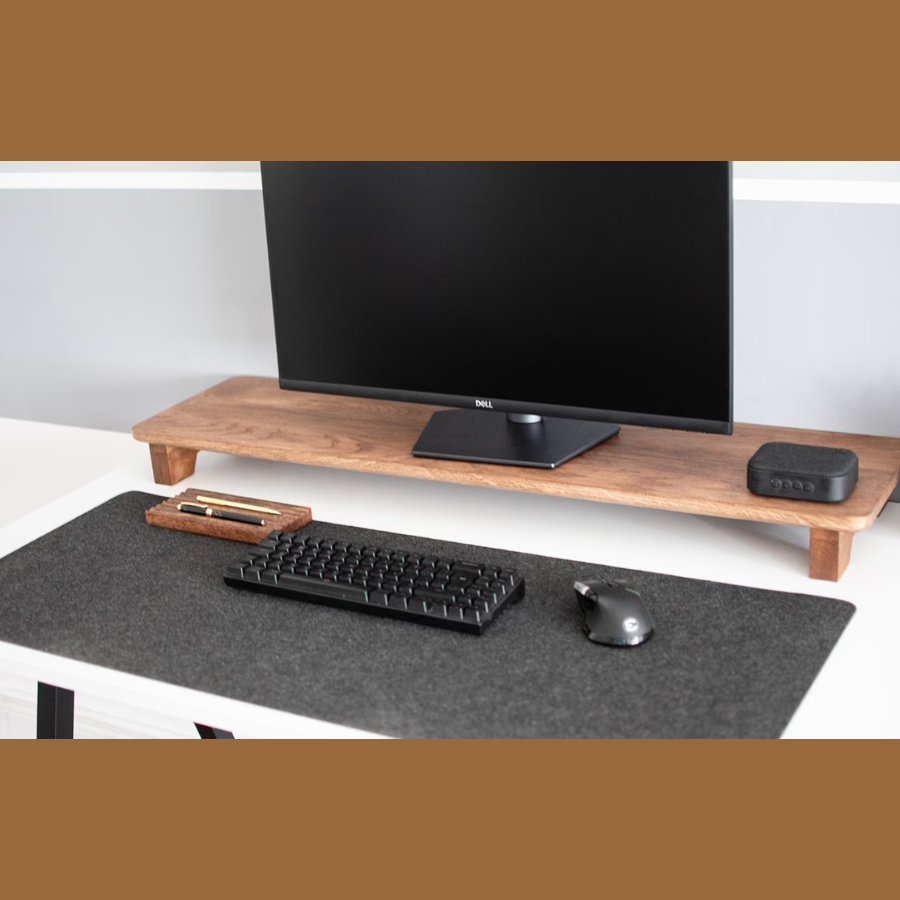 Carpentray 100cm Long Wooden Computer Monitor Riser Brown