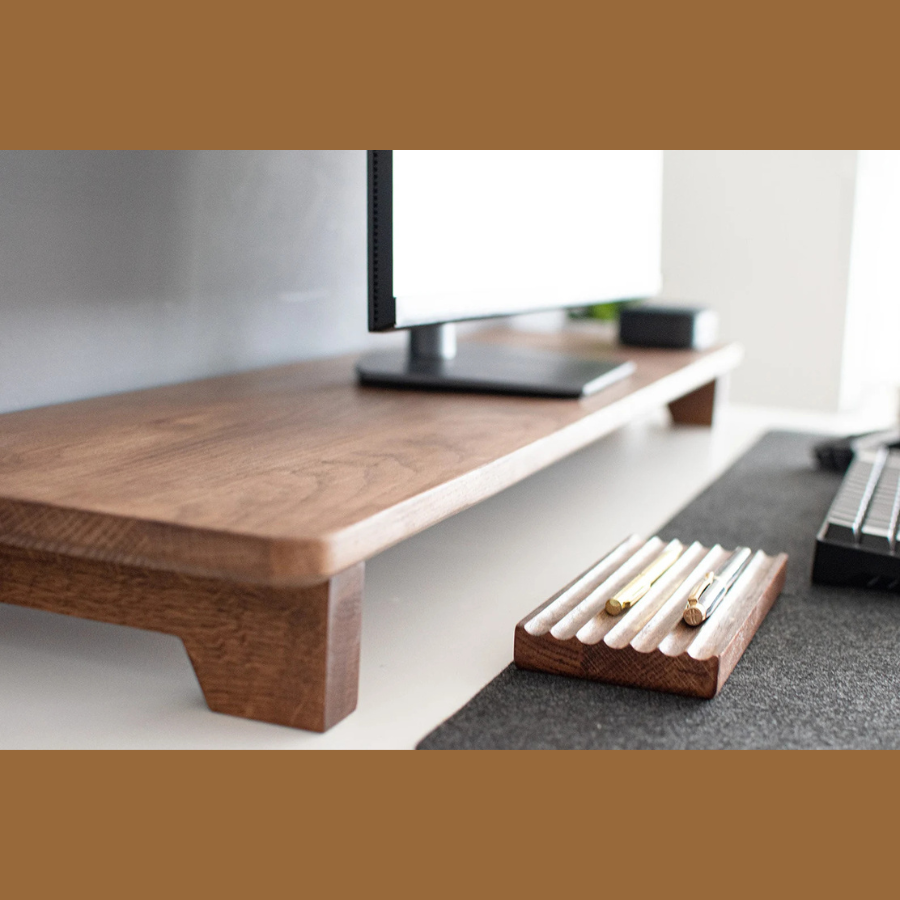Carpentray 120cm Long Wooden Computer Monitor Riser Brown