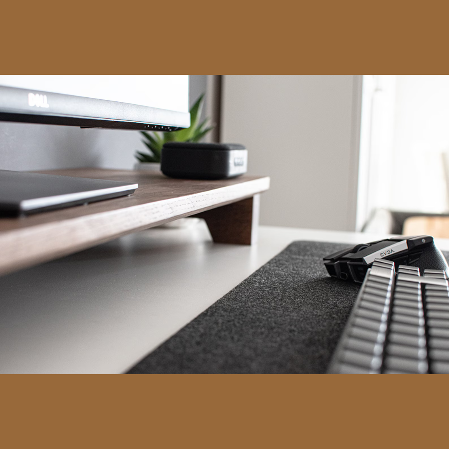 Carpentray 120cm Long Wooden Computer Monitor Riser Brown