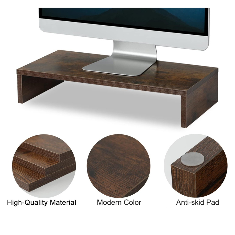Carpentray 20 inch Monitor Stand Riser, Wood Monitor Stand for Desk, Keyboard Organizer Desktop Stand, Monitor Riser