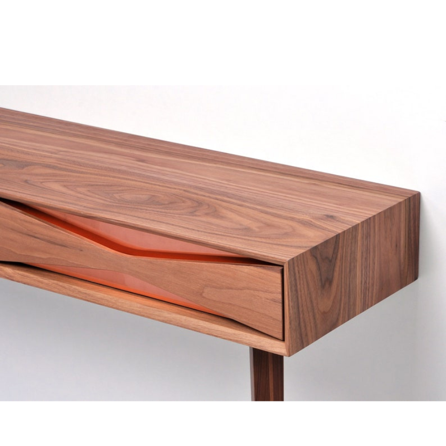 Carpentray Wood Solid Sheesham Wood Console Table for Living Room | Wooden Side Entrance Table for Home with 2 Drawers & Shelf Storage | Entryway/Foyer Table | Rosewood, Honey Finish