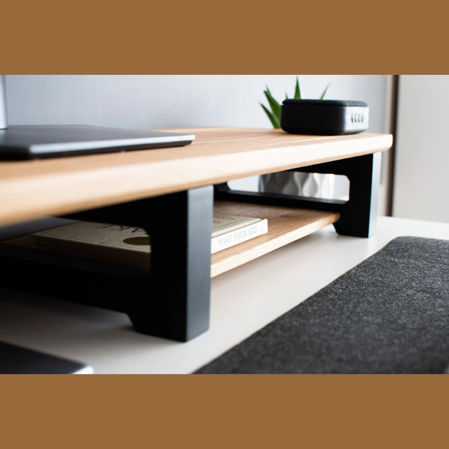 Carpentray 120Cm Long Wooden Monitor Riser Dual Shelf