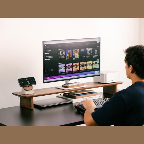 Carpentray 100Cm long Wooden Monitor Riser (Brown)