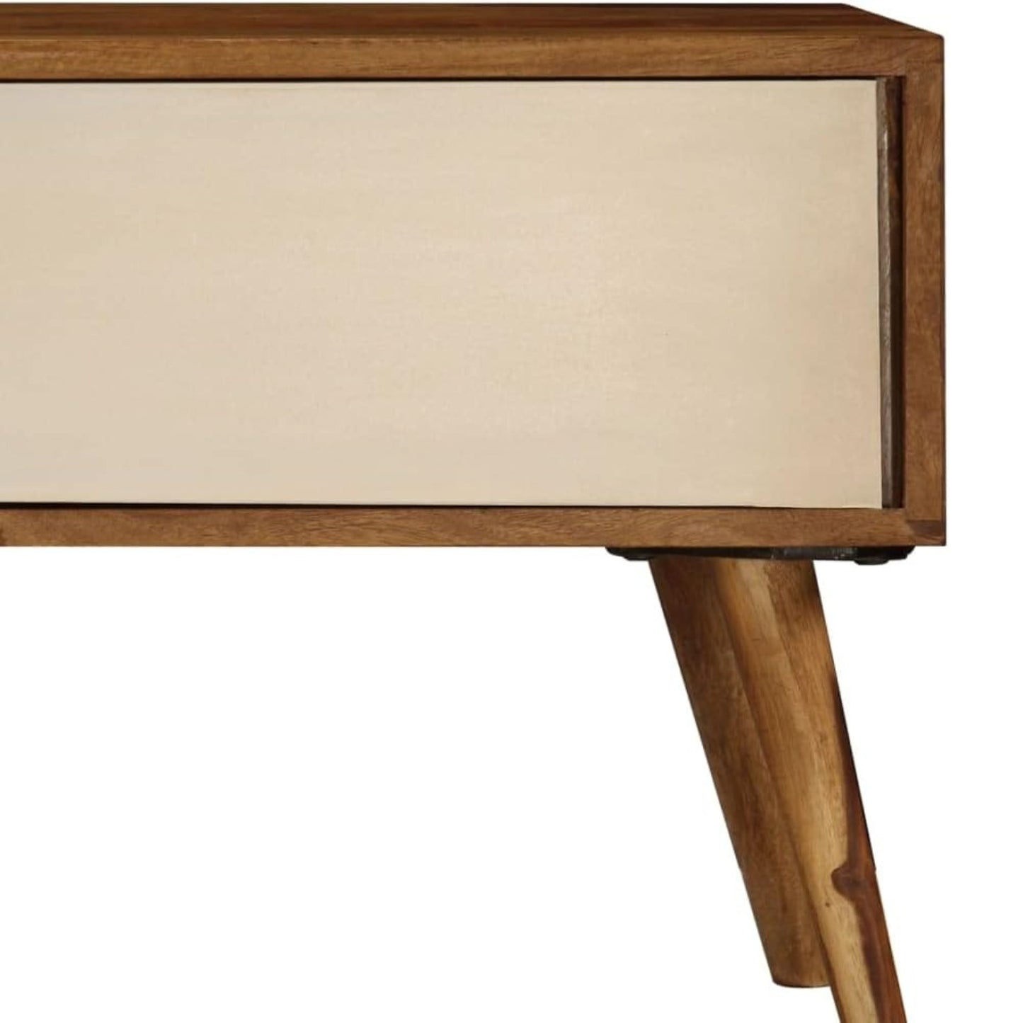 Carpentray Wooden Tv Cabinet (White+Brown)