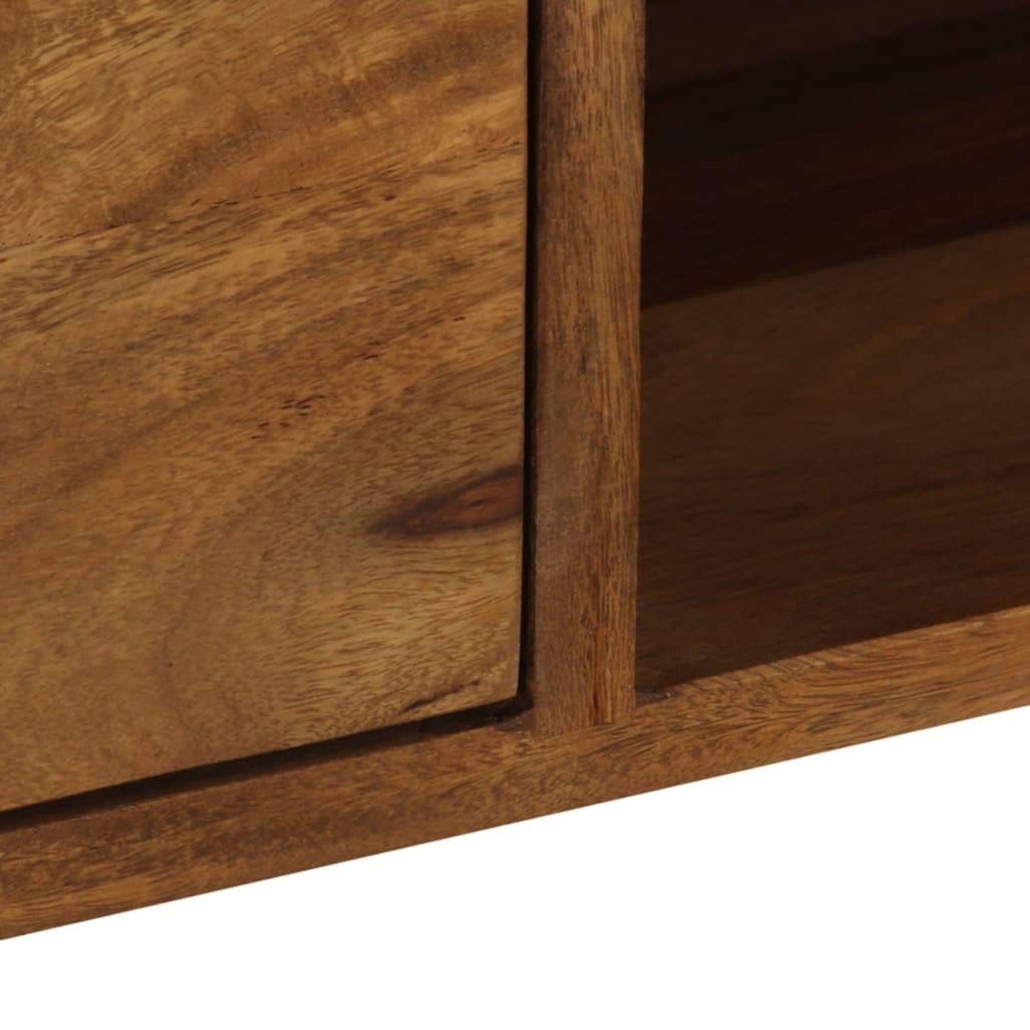 Carpentray Wooden Tv Cabinet (White+Brown)