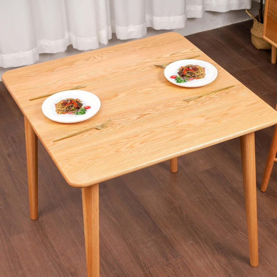 carpentray 32" dining table, square small solid wood kitchen tables