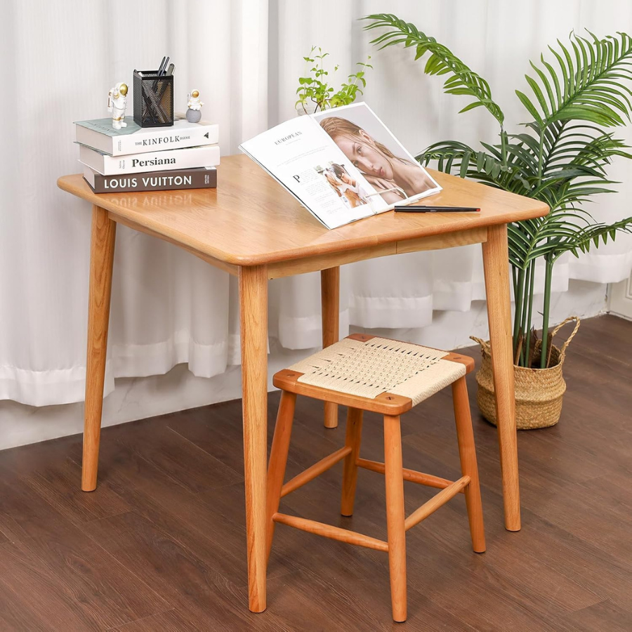 carpentray 32" dining table, square small solid wood kitchen tables