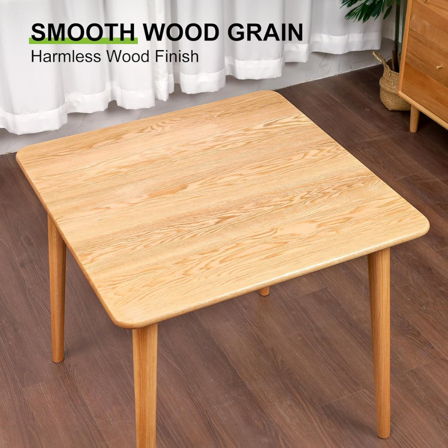 Carpentray 32" Dining Table, Square Small Solid Wood Kitchen Tables