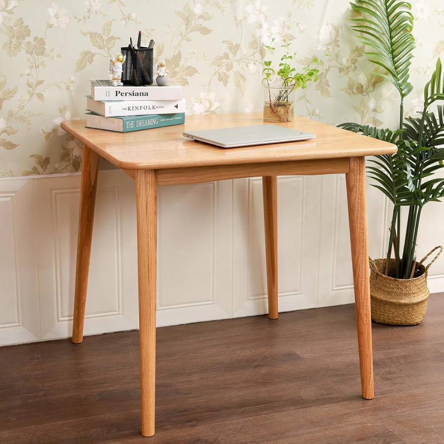 carpentray 32" dining table, square small solid wood kitchen tables