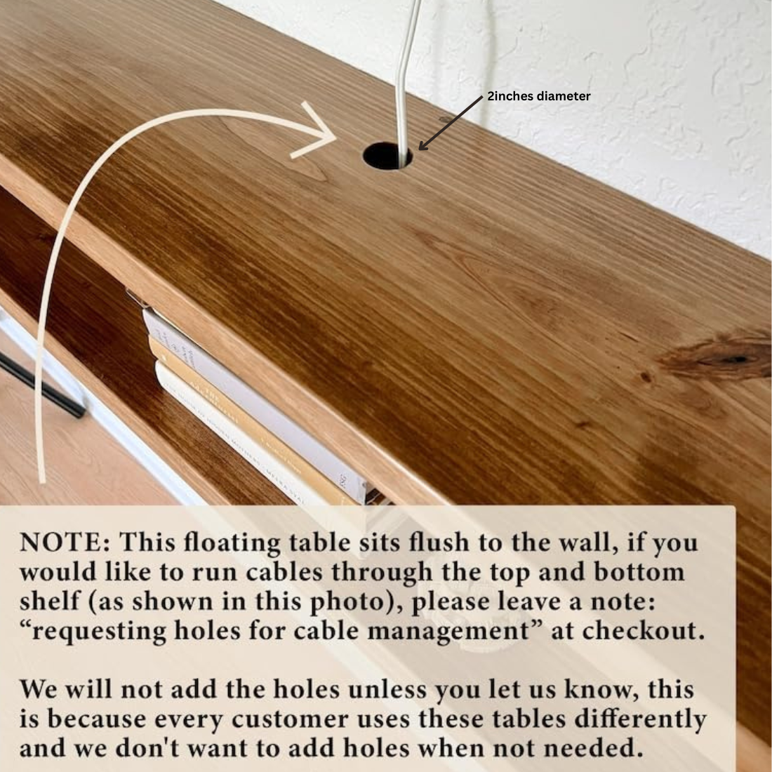 carpentray 90 Cm Long Wooden Wall Mounted TV Unit with Wire Hole, TV Cabinetl, TV Cabinet for Wall, TV Stand Unit for Living Room, Set Top Box Stand -TV