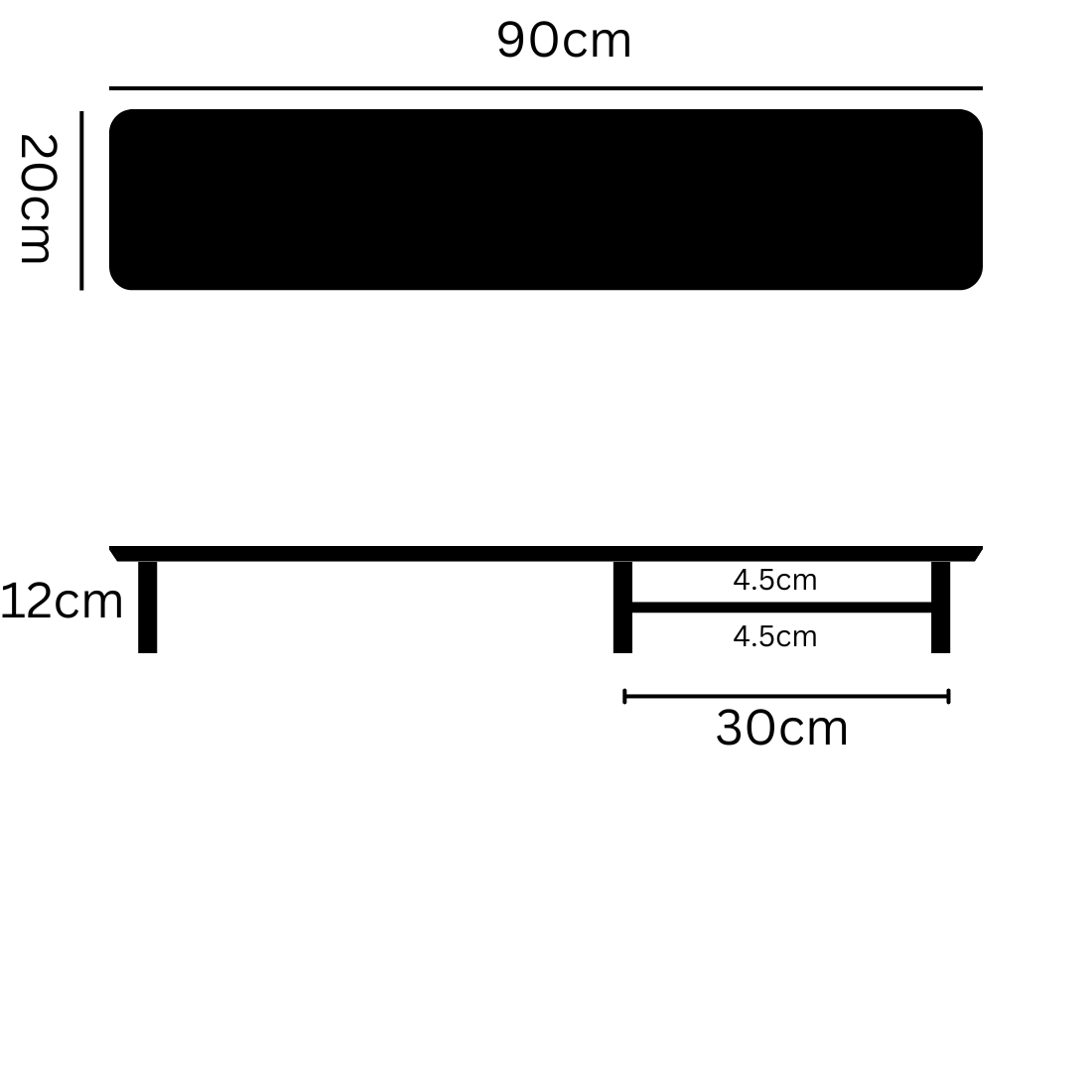 Carpentray 90cm Long Monitor Stand Wooden Monitor Riser