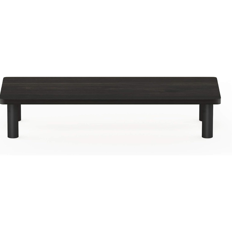 Carpentray 80cm Long Monitor Riser Desk Shelf Desktop Legs Stand Monitor Stand for Desk, Espresso/Black