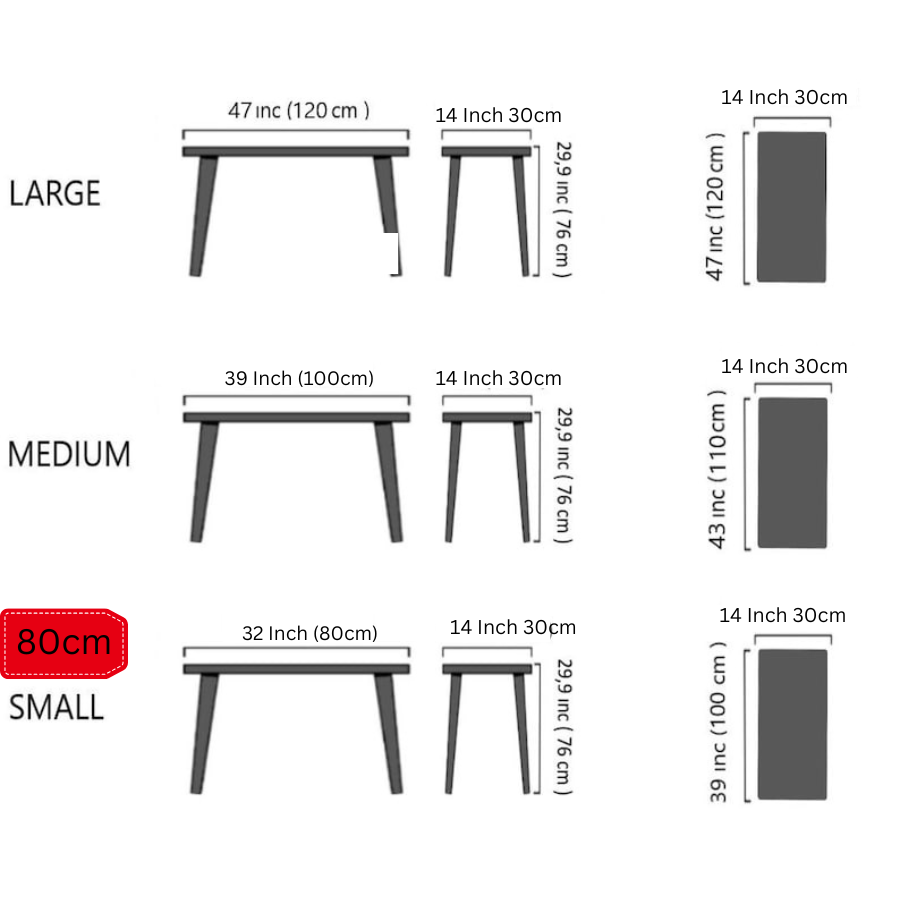 Carpentray 80cm Long Rectangular Wooden Console Table