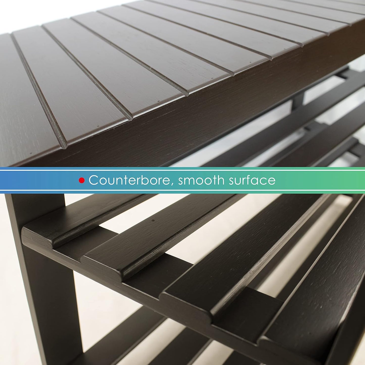 Carpentray Sturdy Bamboo Shoe Rack Bench, 3-Tier Shoe Organizer, Storage Shelf for Entryway Hallway Bathroom Living Room (Dark Brown)