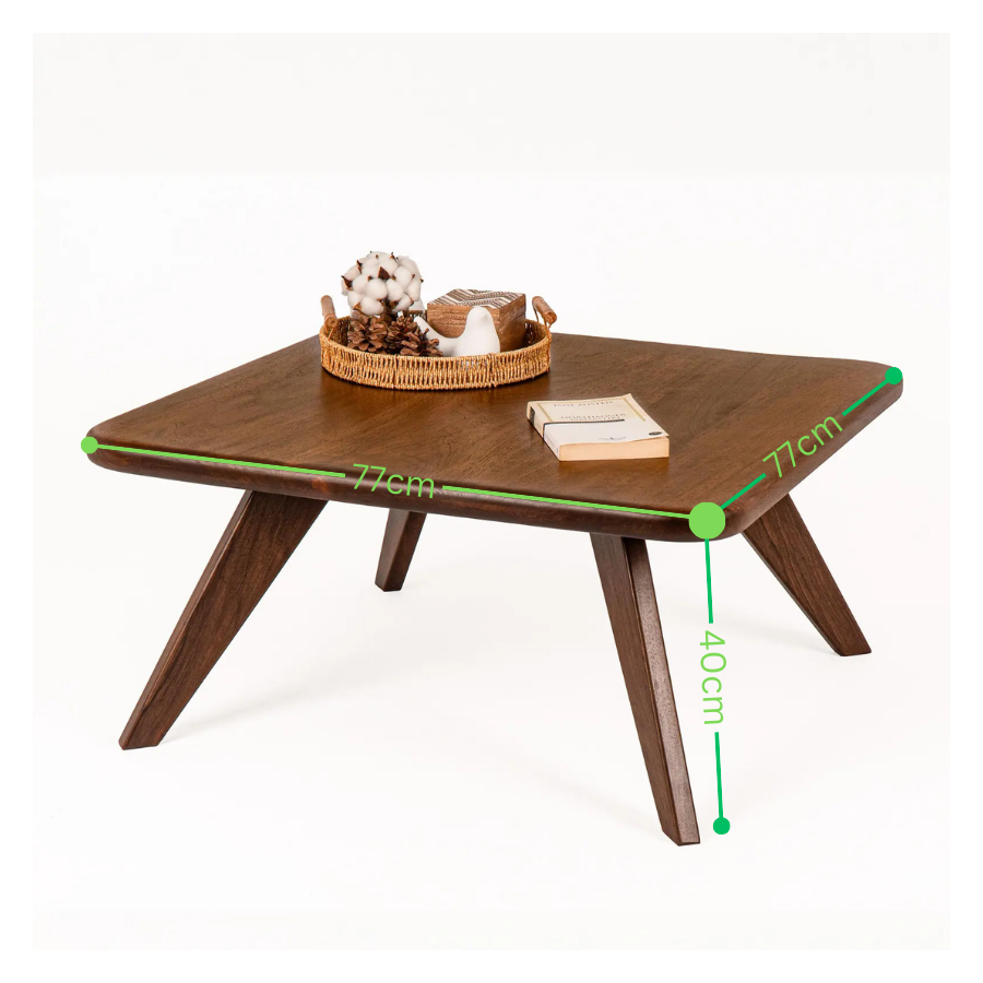 Carpentray 30x30 Inch Square Wooden Coffee Table