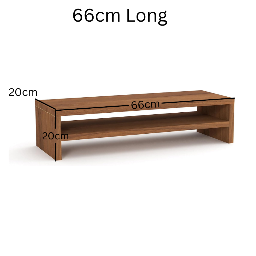 Carpentray 66Cm Wooden Dual Shelf Monitor Stand