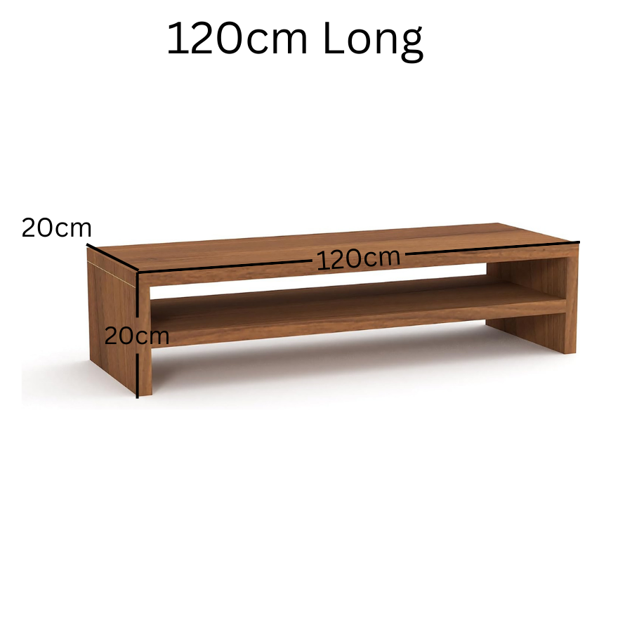 Carpentray 120Cm Wooden Dual Shelf Monitor Stand
