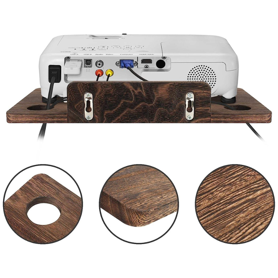 Carpentray Floating Projector Wall Mount TV Shelf (Brown)