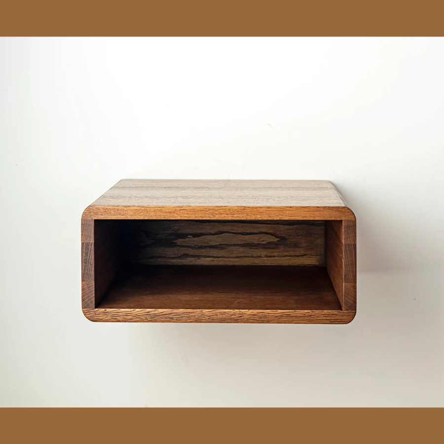 Carpentray 15x15 inch Wooden Wall Bedside Table (Dark Brown)
