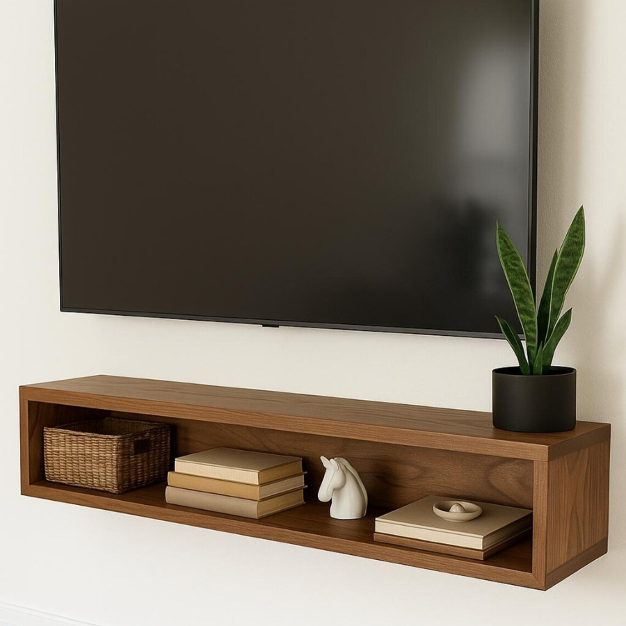 Carpentray 100Cm Wooden Wall Tv Cabinet (Brown)