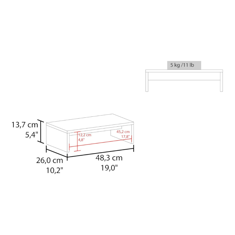 Carpentray Wooden Monitor Riser Stand (Black)