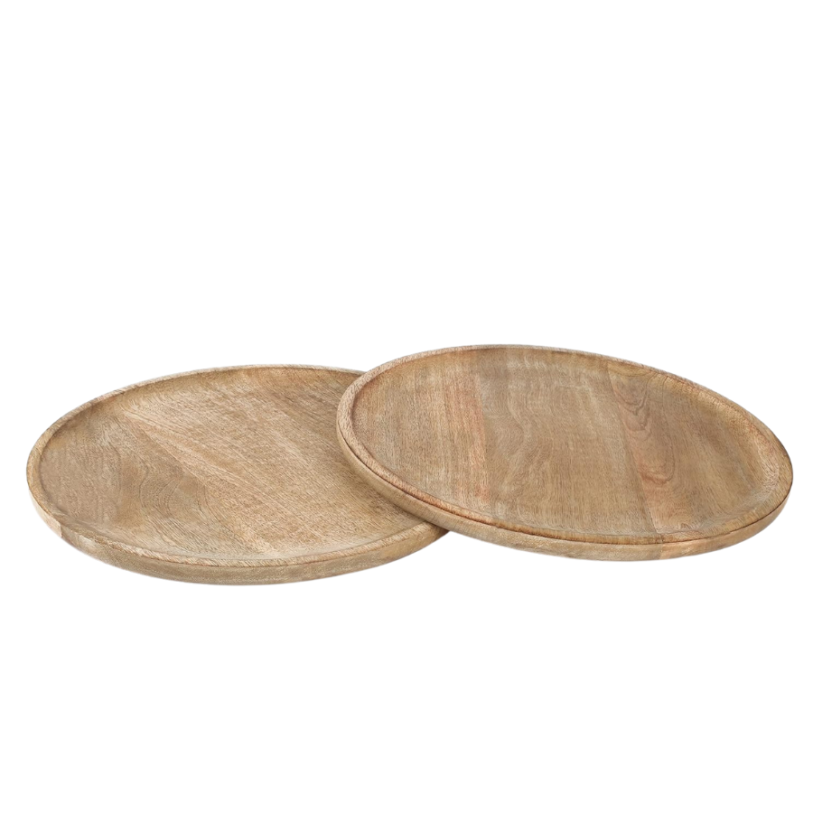 carpentray natural wooden dinner plates set of 1- elegant decorative 11 inch round wood
