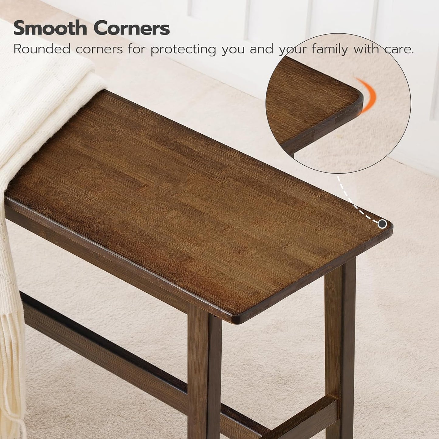 Carpentray Dining Bench, Farmhouse Kitchen Table Bench, Kitchen & Living Room Furniture, Easy to Assemble, Sturdy and Stable,