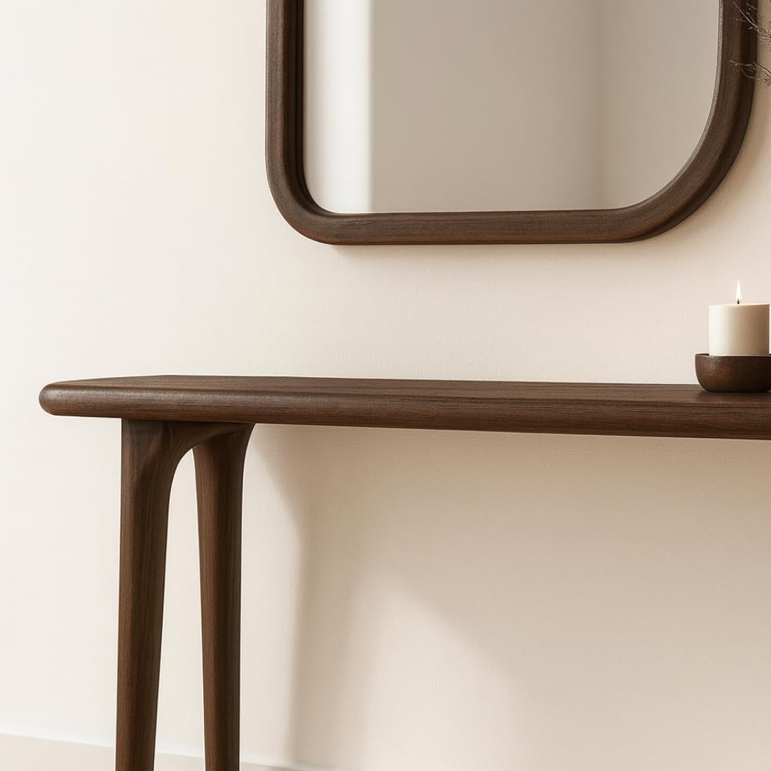 Carpentray 120cm Long Wooden Console Table Walnut Finish