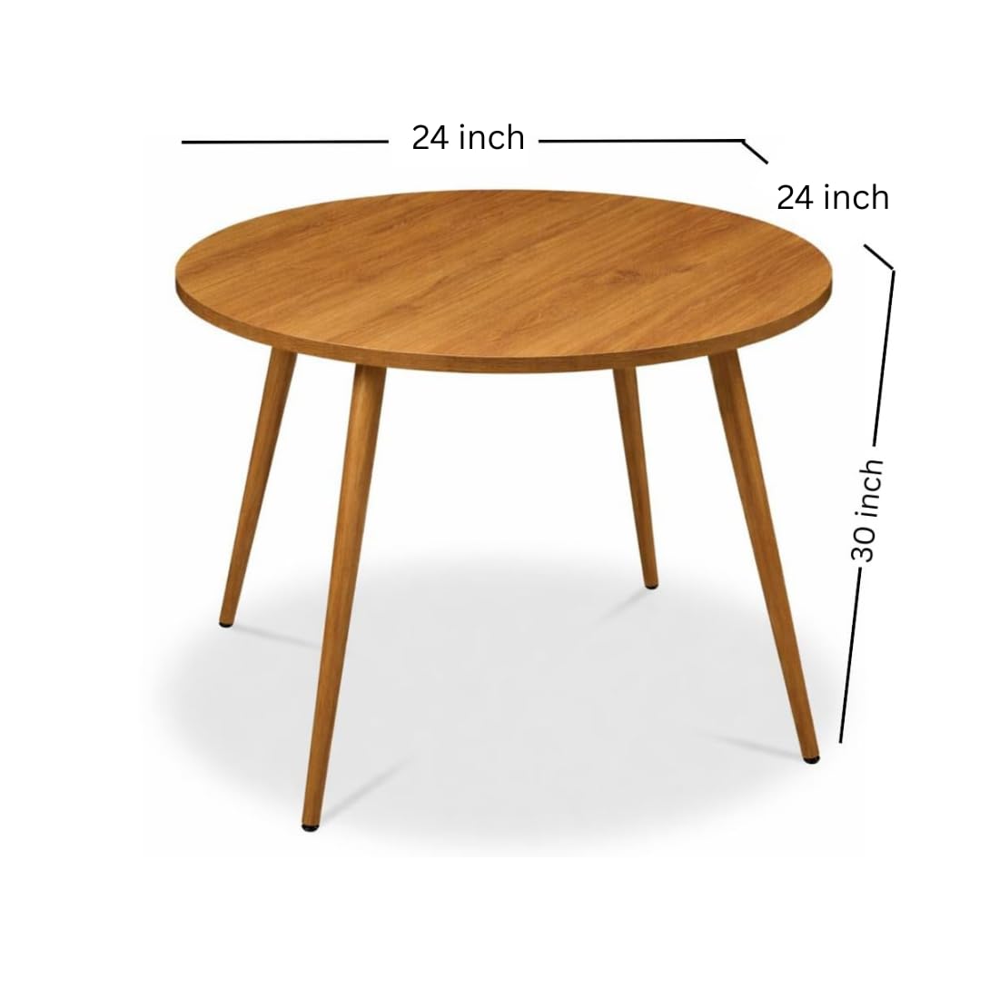 Caepentary 24x24 inch Round Sheesham Wood 4 Seater Dining Table (Brown)