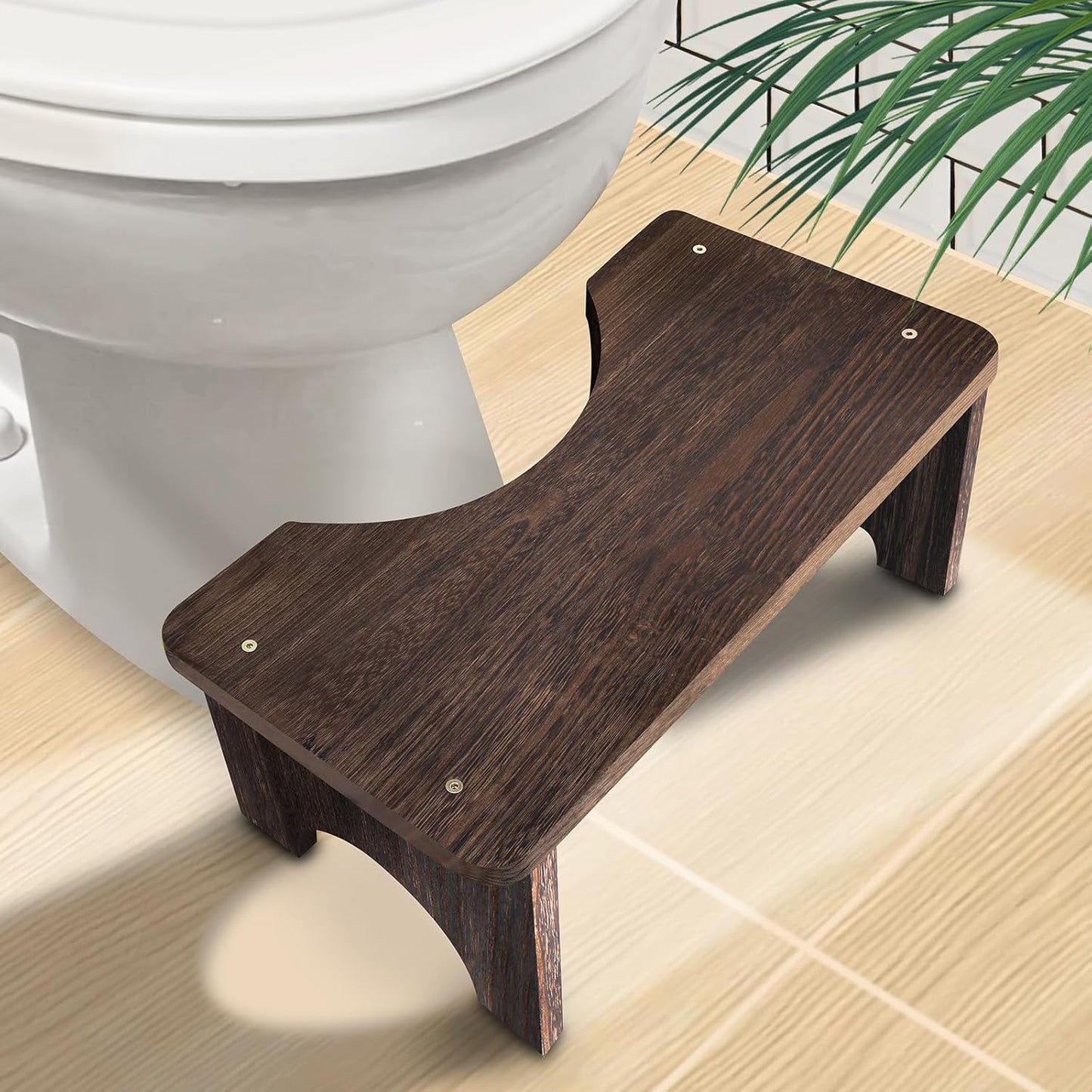 Carpentray Sheesham Wood Toilet Stool Squat Adult, Poop Stool for Bathroom Adults, Portable Toilet Potty Stool for Adults, 7 Inch Height