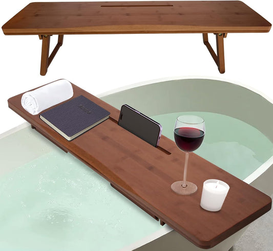 Carpentray Versatile Bathtub Tray with Adjustable and Foldable Legs