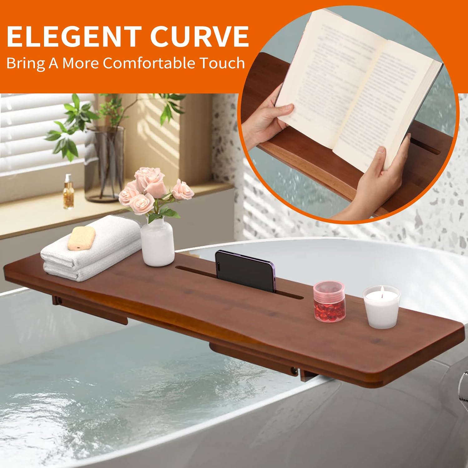 carpentray versatile bathtub tray with adjustable and foldable legs