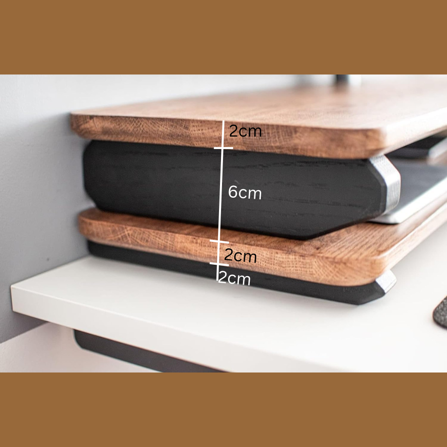 Carpentray 120Cm Wooden Dual Shelf Monitor Stand
