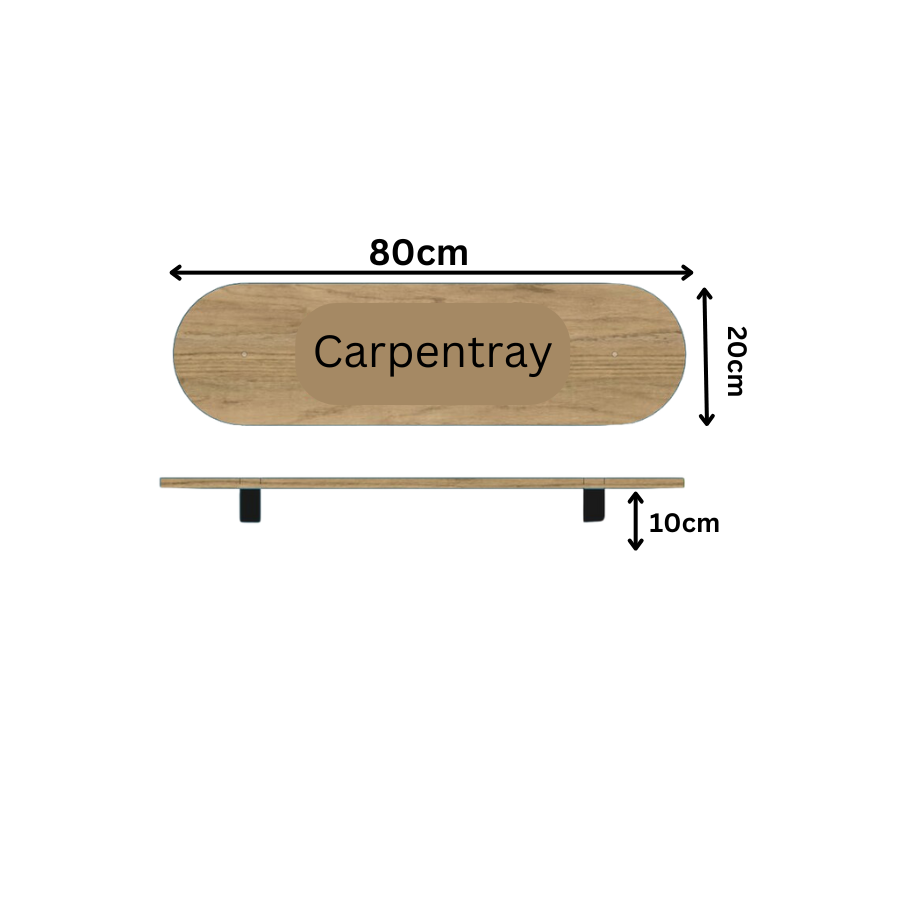 Carpentray 80cm Long wooden monitor riser for desk