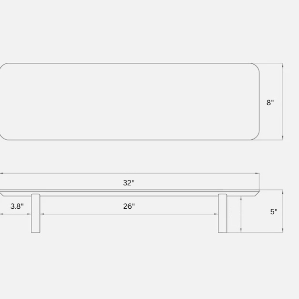 Carpentray 80Cm Long Wooden Monitor Riser (Black)
