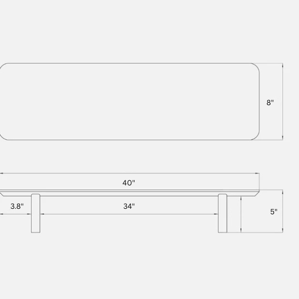 Carpentray 100Cm Long Wooden Monitor Riser (Black)