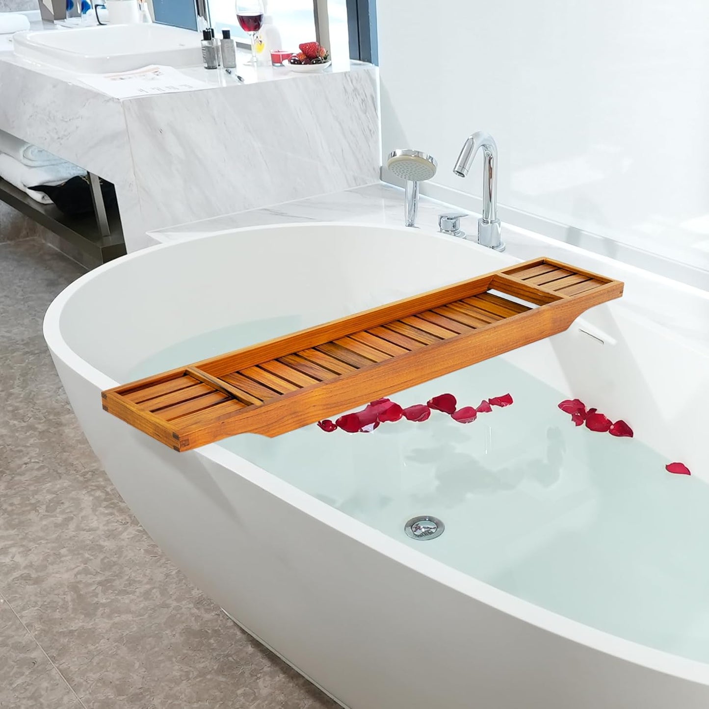 Carpentray Wooden Bathroom Bathtub Tray