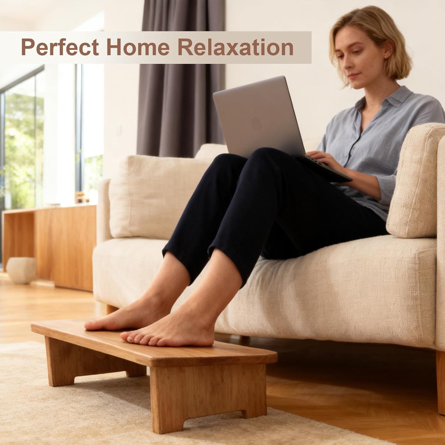 Carpentray Solid Wood Under Desk Footrest Foot Rest