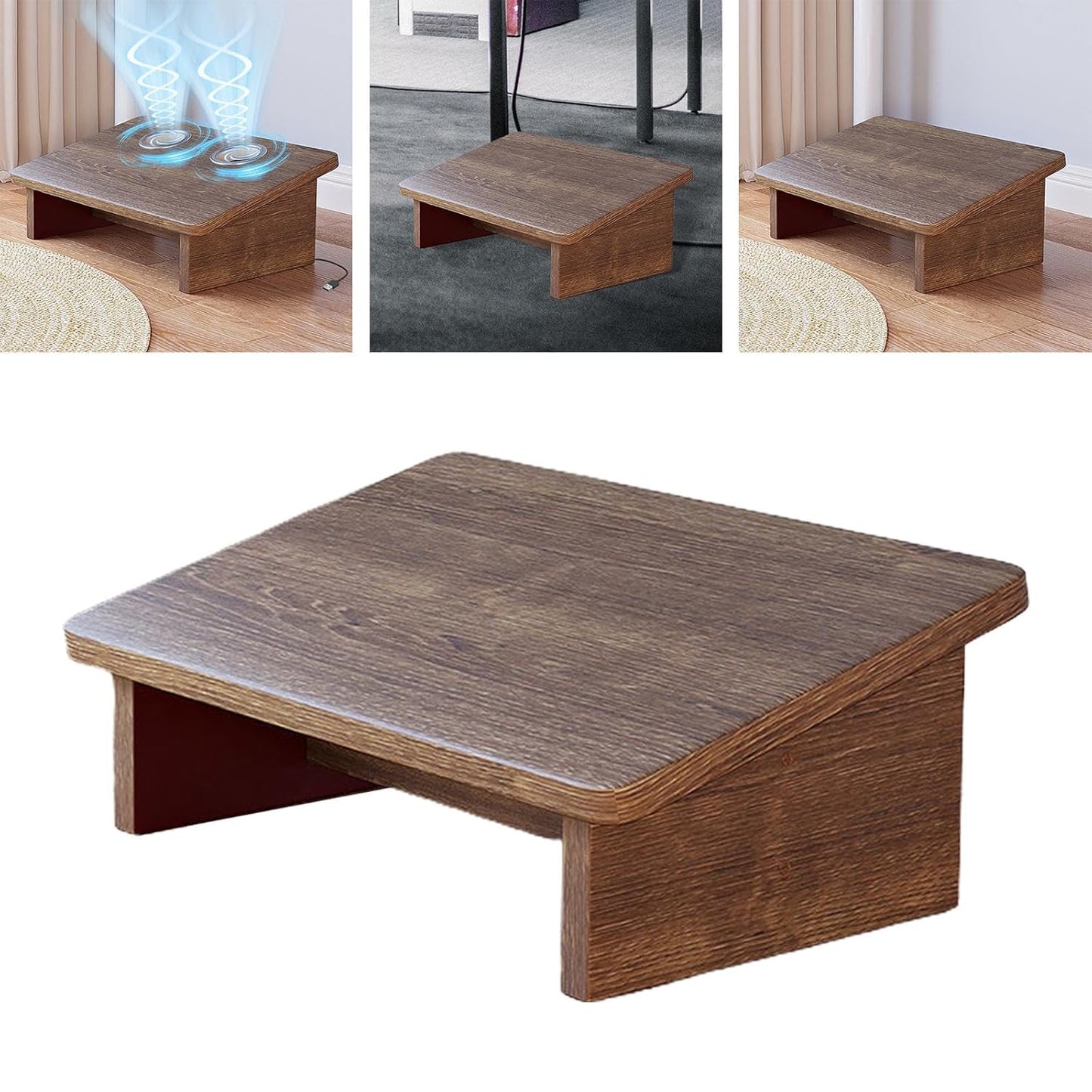 Carpentray Wooden Footrest (Brown)