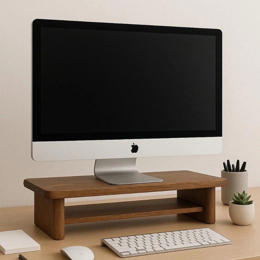 Carpentray Dual Shelf Woden Monitor Riser