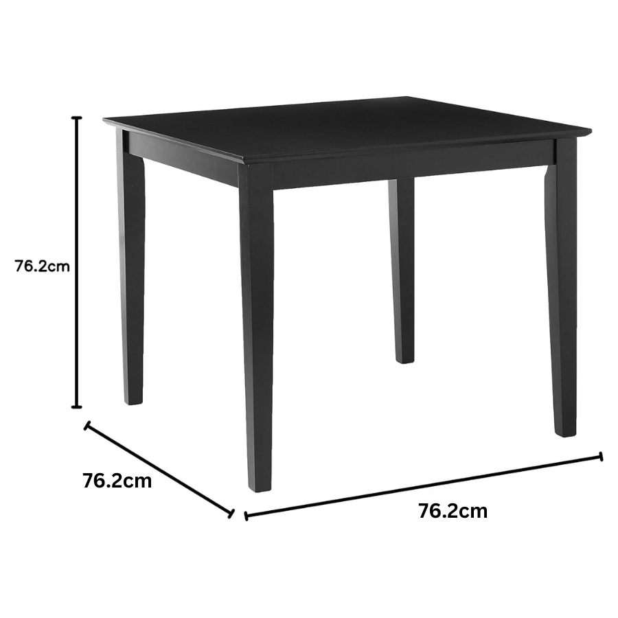Carpentray 30Inch Square wooden Black Dining Table