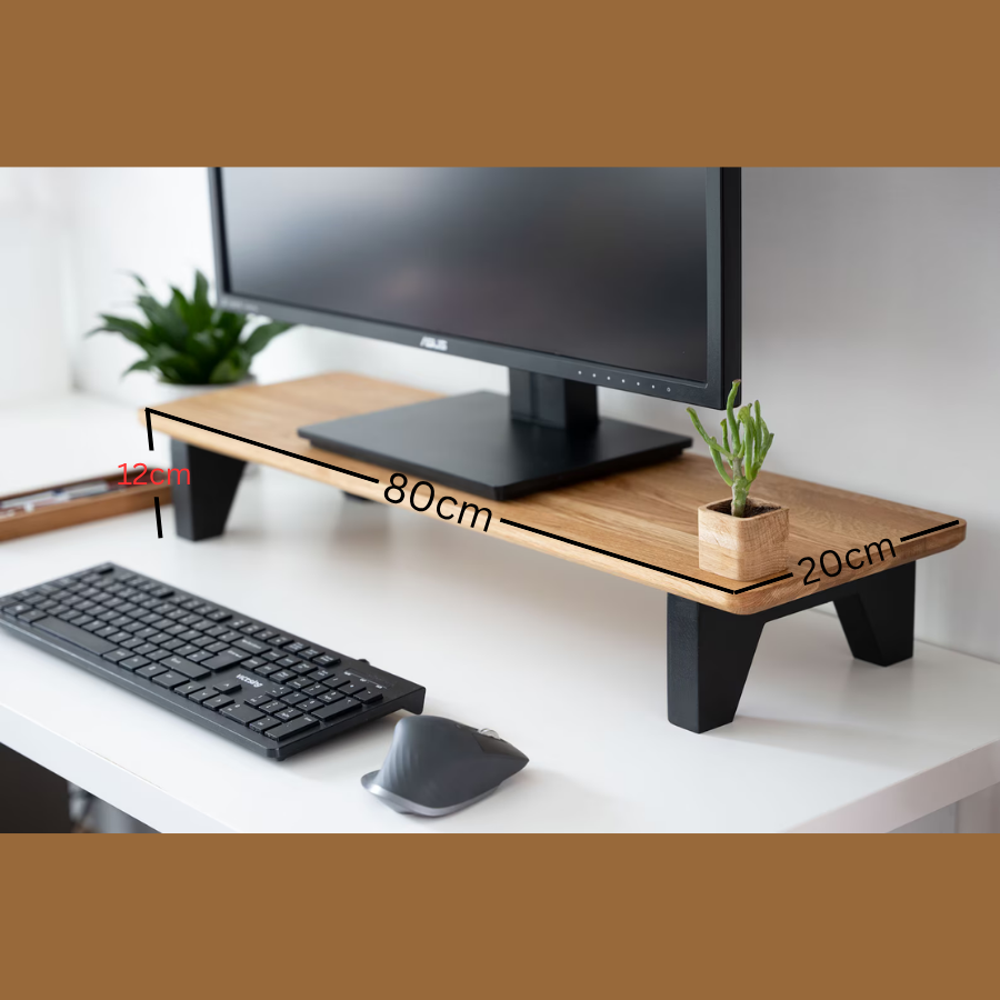 Carpentray 80cm Long Wooden Monitor Riser