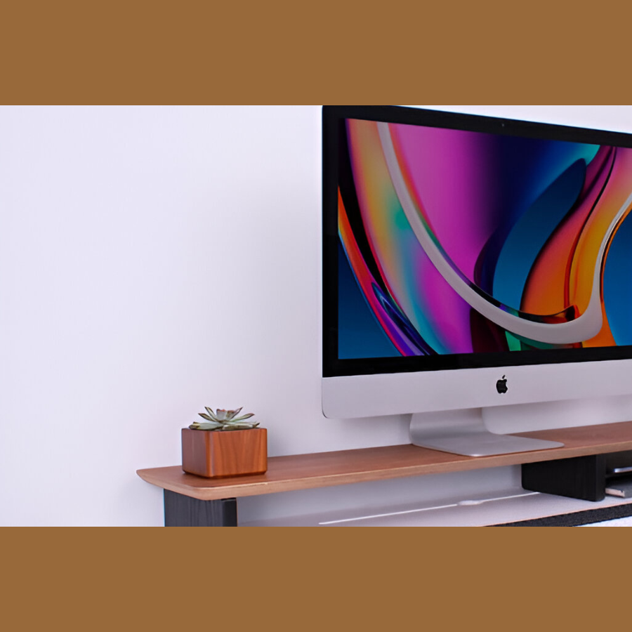 Carpentray 90Cm Wooden Monitor Stand with Storage Organizer for Desk with Wire Hole, Tables, Office, Home, Studio, Study Table | Monitor Stand Riser