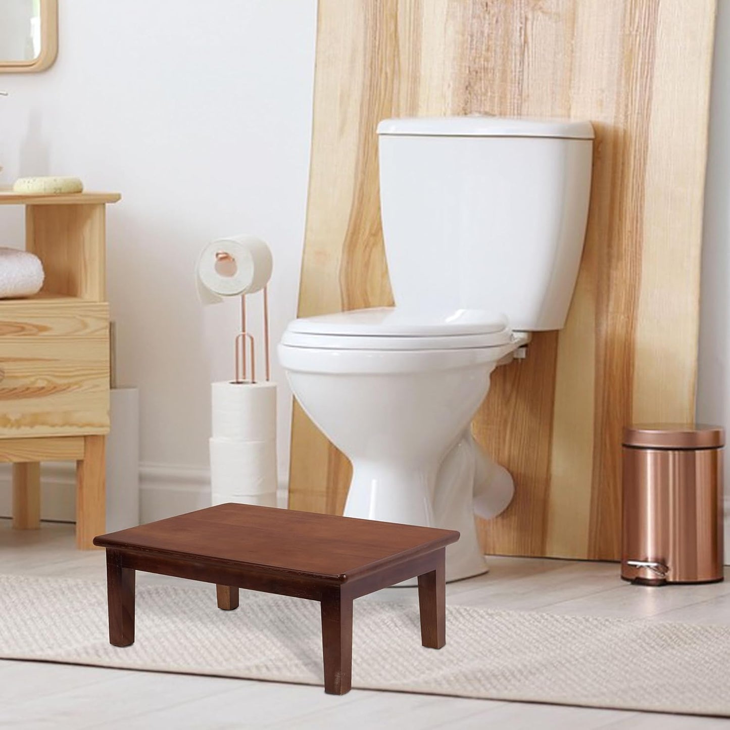 Carpentray Wooden Step Stool (Walnut Brown)