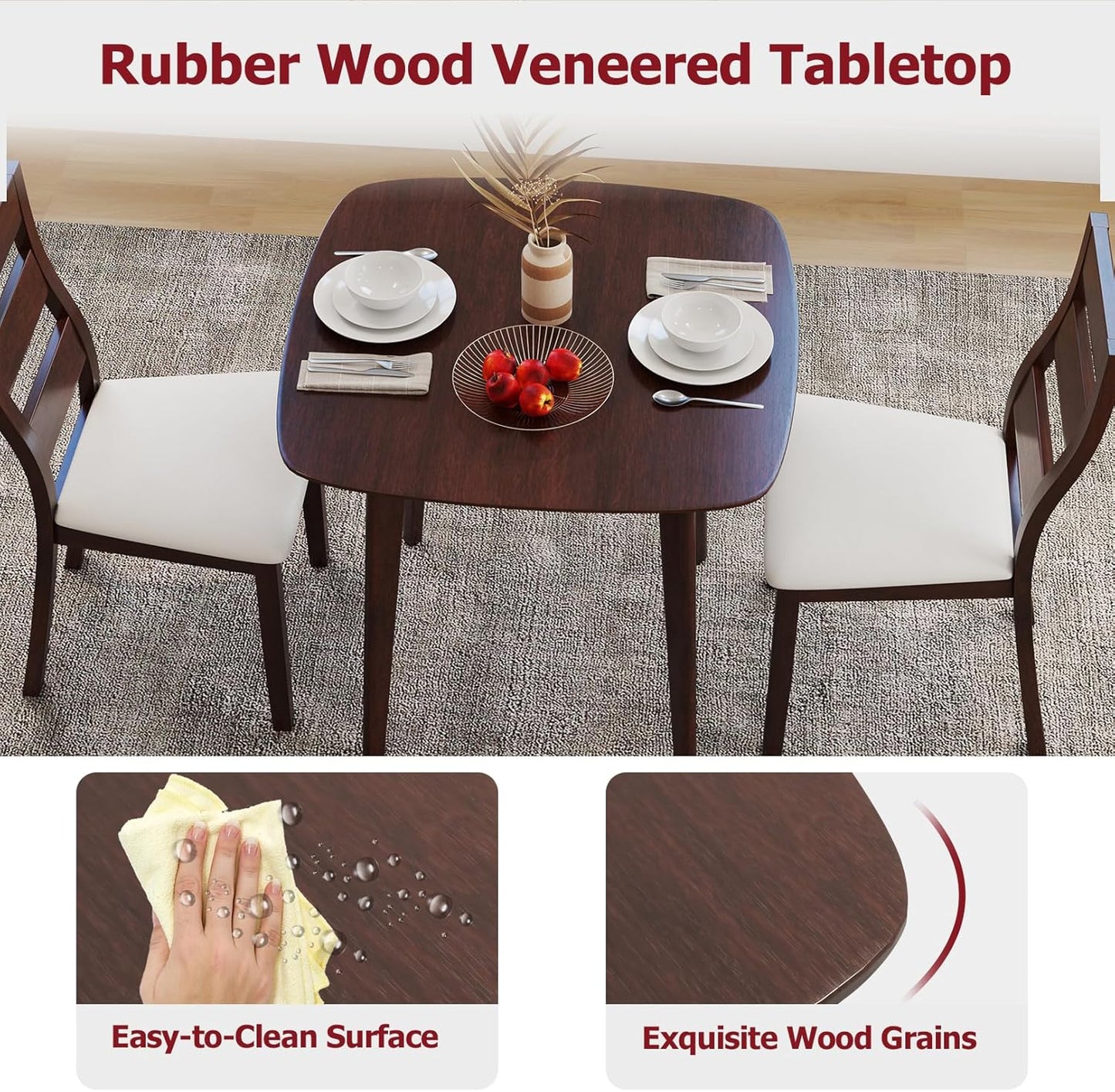 Carpentray 30x30 inch square Dining table (Walnut)